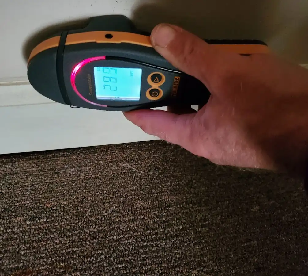 Moisture detection at baseboard during Sewage Cleanup & Sanitation in Norristown